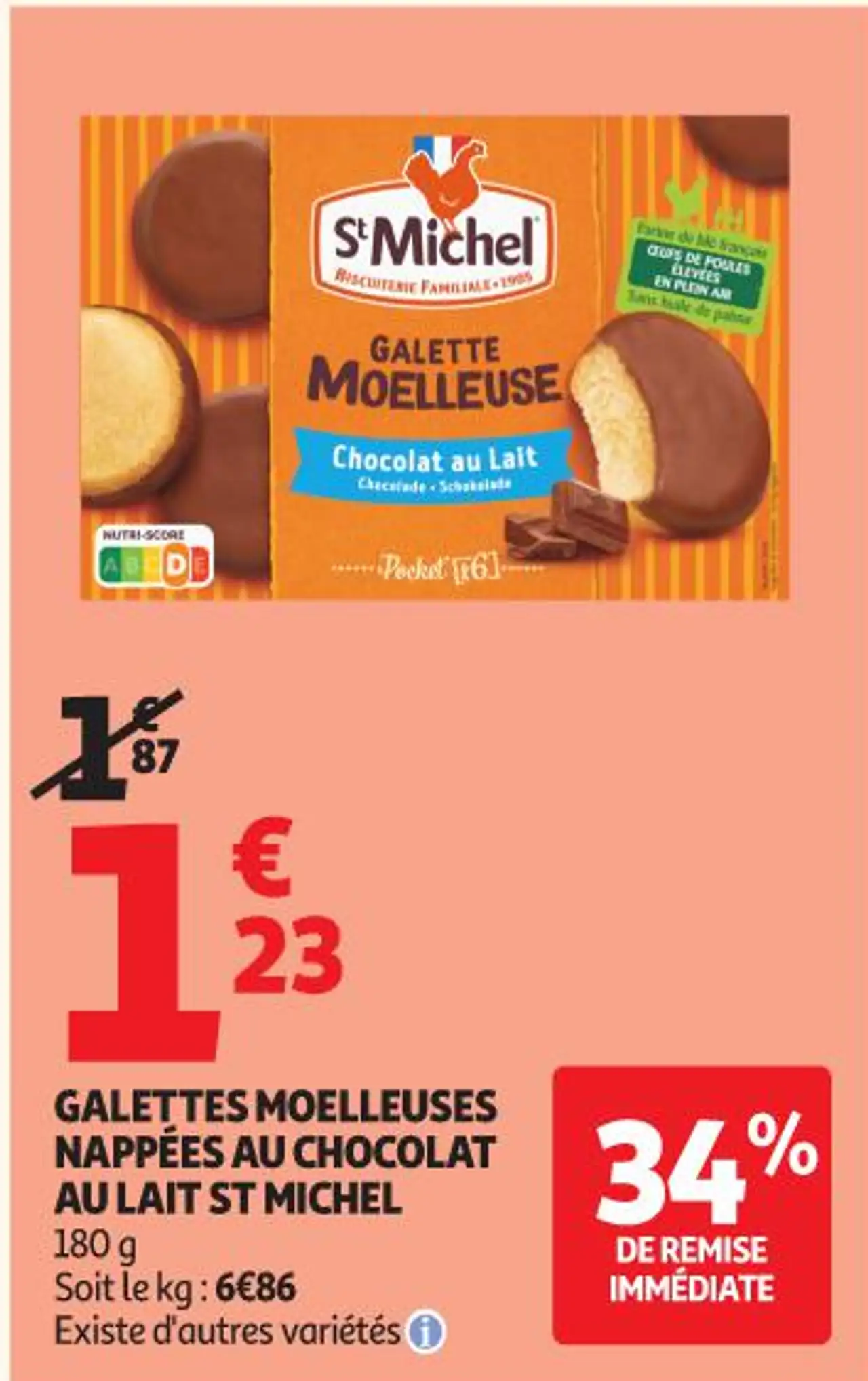 GALETTES MOELLEUSES NAPPÉES AU CHOCOLAT AU LAIT ST MICHEL