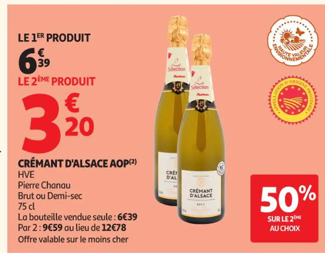 Pierre Chanau CRÉMANT D'ALSACE AOP Brut ou Demi-sec 75 cl