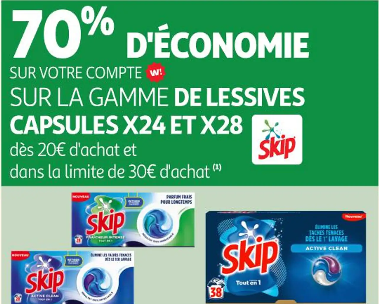 LA GAMME DE LESSIVES CAPSULES X24 ET X28 Skip