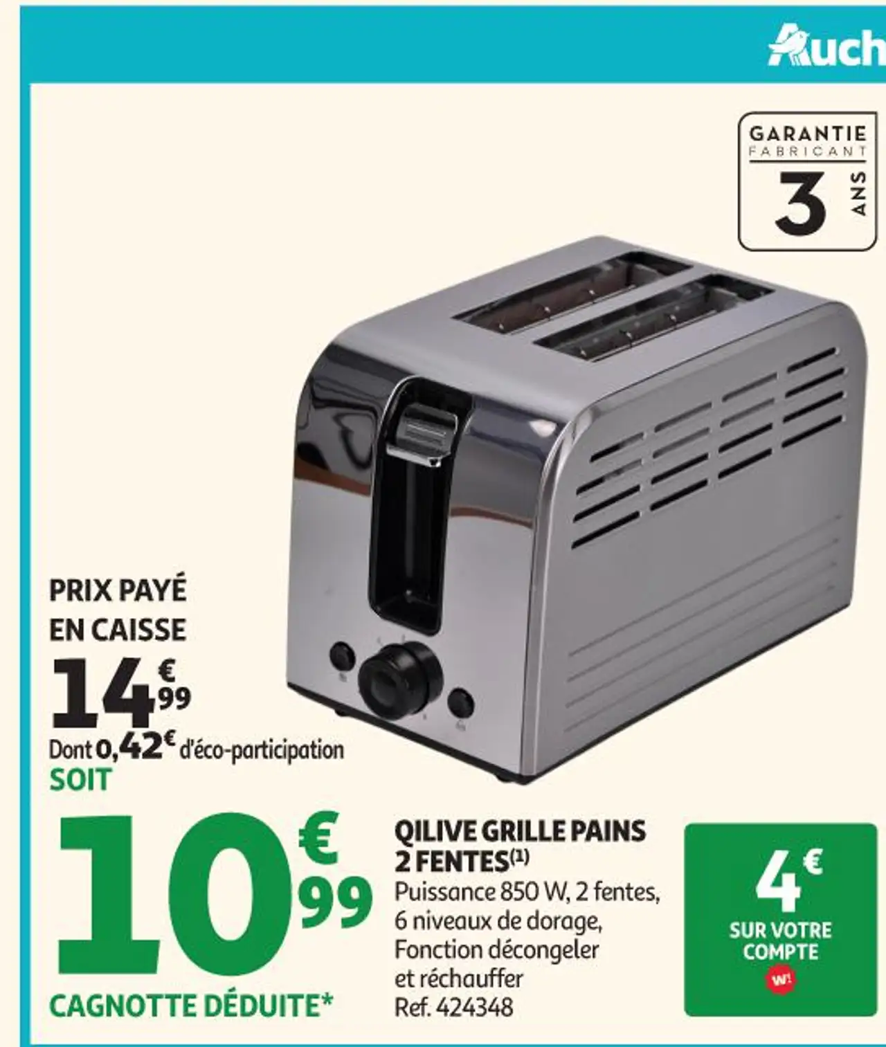 QILIVE GRILLE PAINS 2 FENTES(1)