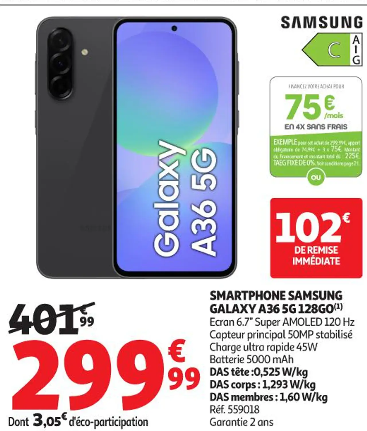 SMARTPHONE SAMSUNG GALAXY A36 5G 128GO(1)