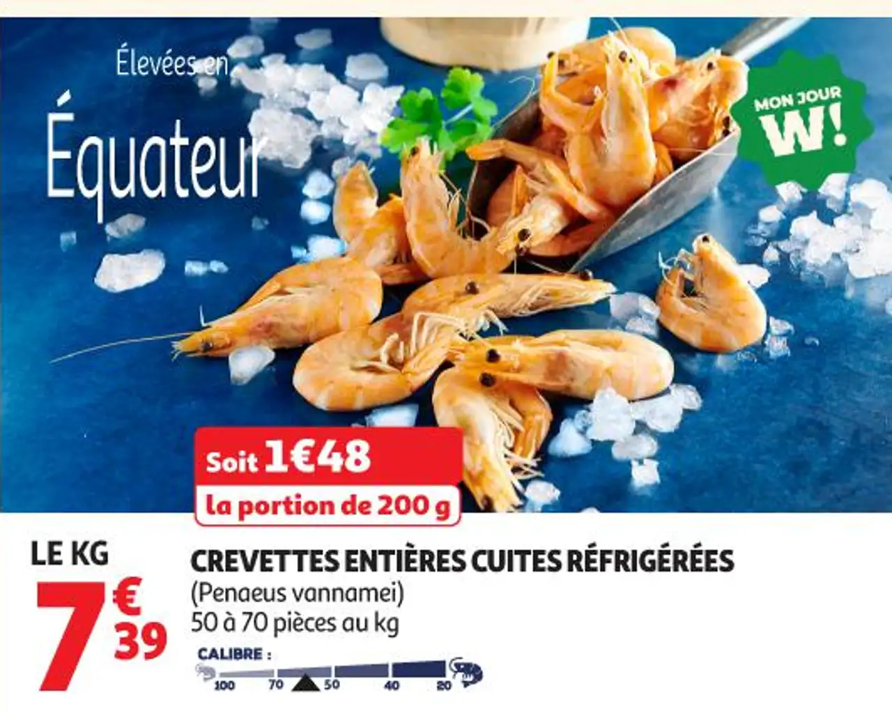 CREVETTES ENTIÈRES CUITES RÉFRIGÉRÉES