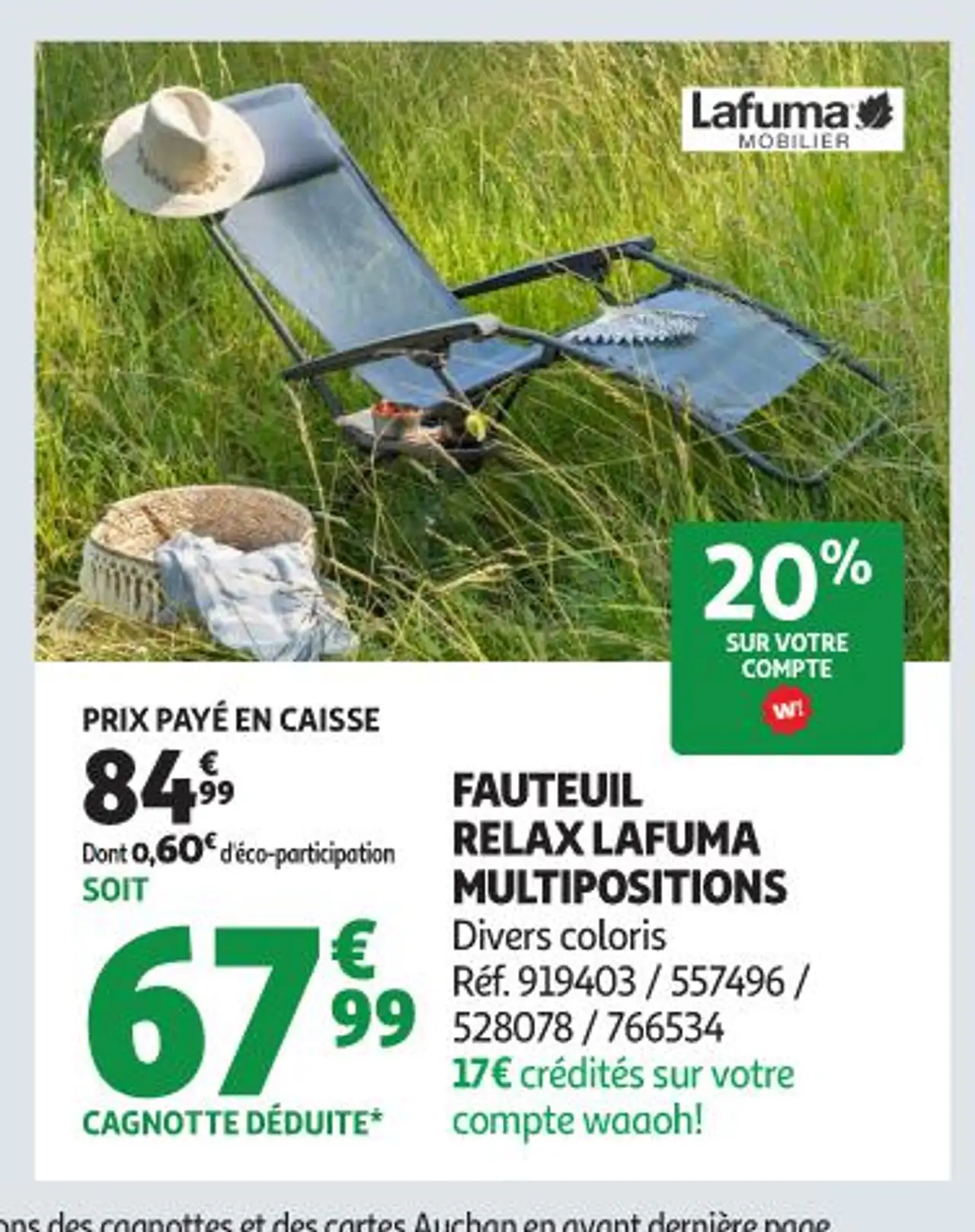 FAUTEUIL RELAX LAFUMA MULTIPOSITIONS
