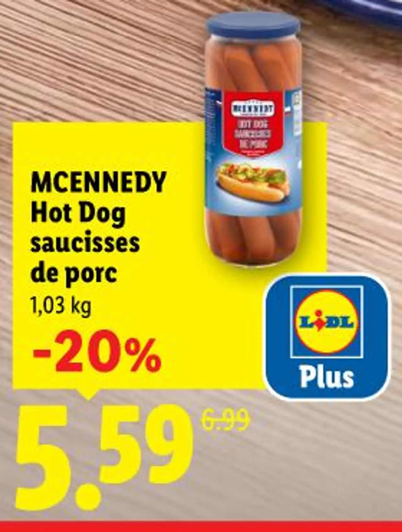 MCENNEDY Hot Dog saucisses de porc