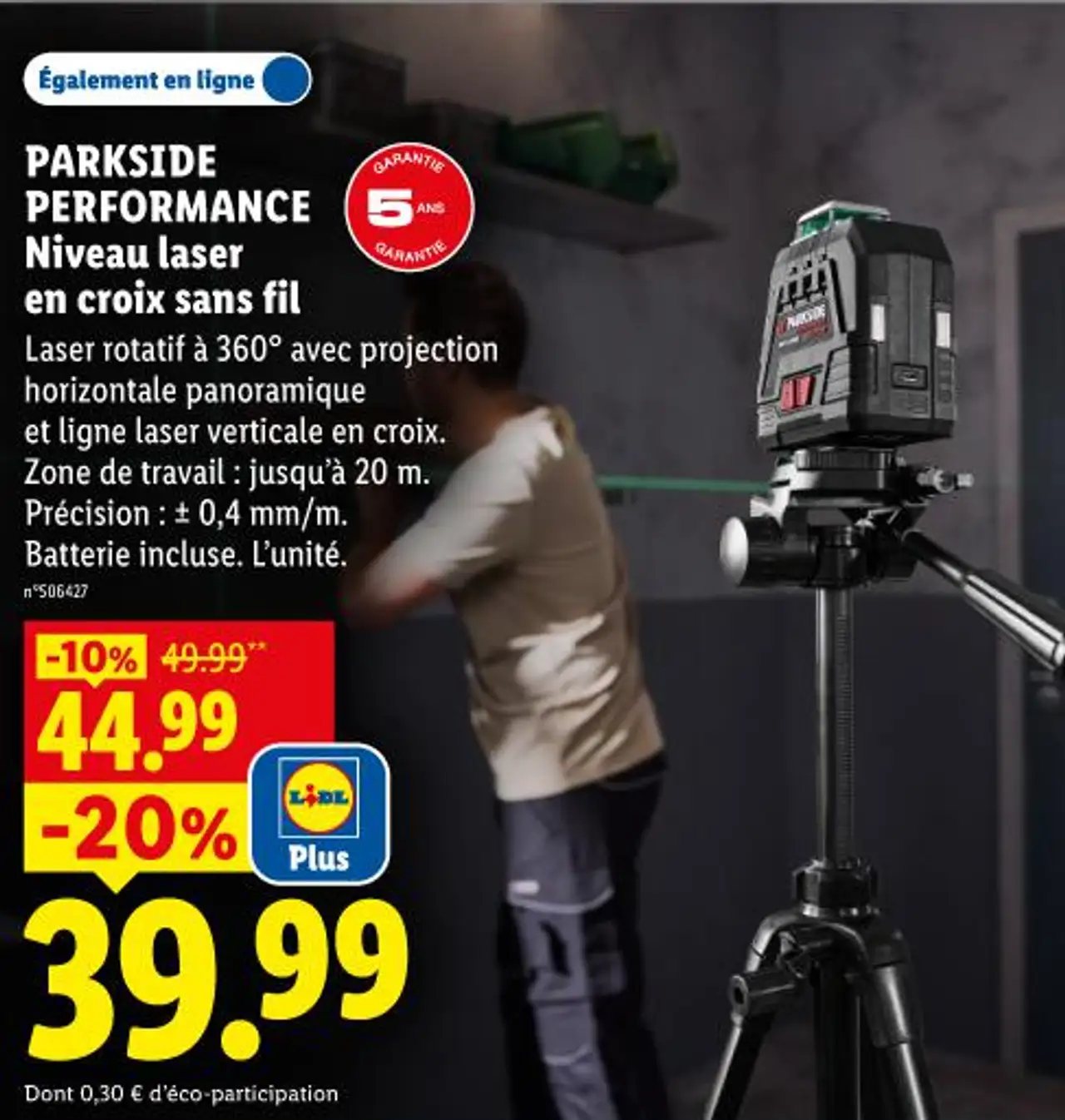 PARKSIDE PERFORMANCE Niveau laser en croix sans fil