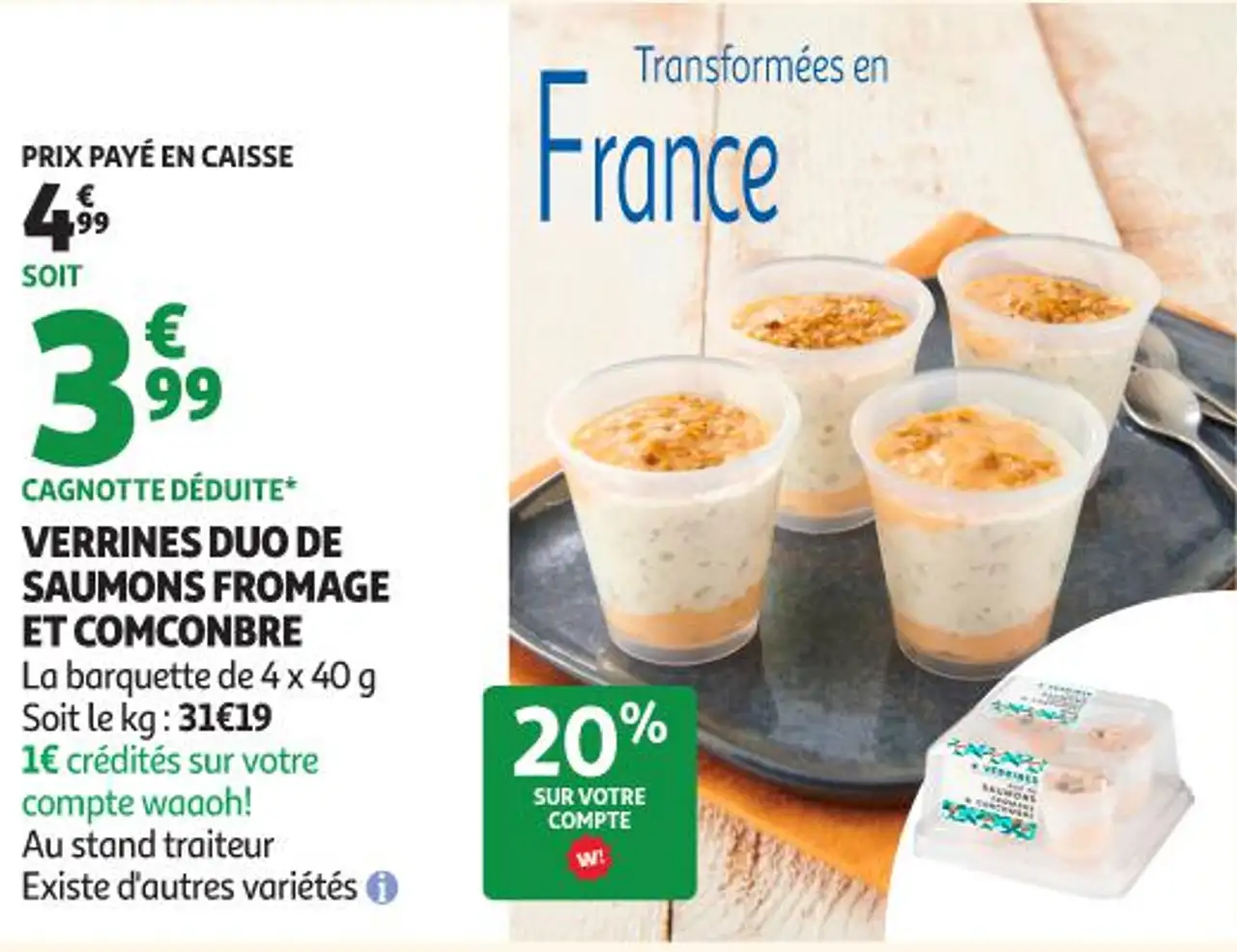 VERRINES DUO DE SAUMONS FROMAGE ET COMCONBRE