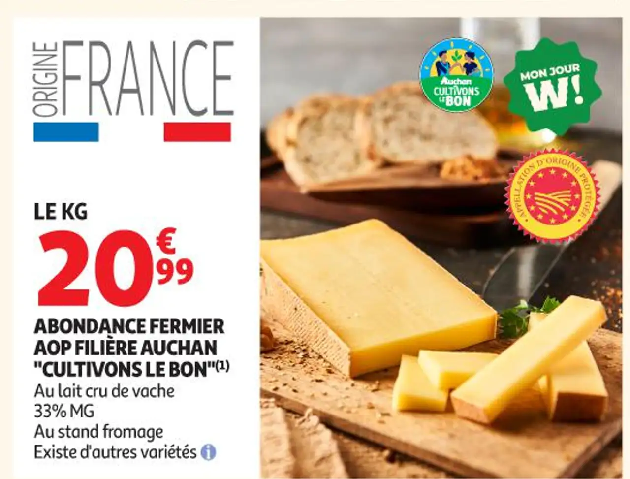 ABONDANCE FERMIER AOP FILIÈRE AUCHAN "CULTIVONS LE BON"