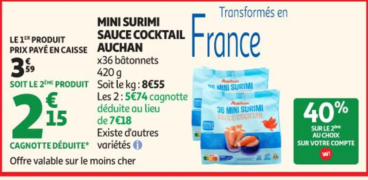 MINI SURIMI SAUCE COCKTAIL AUCHAN