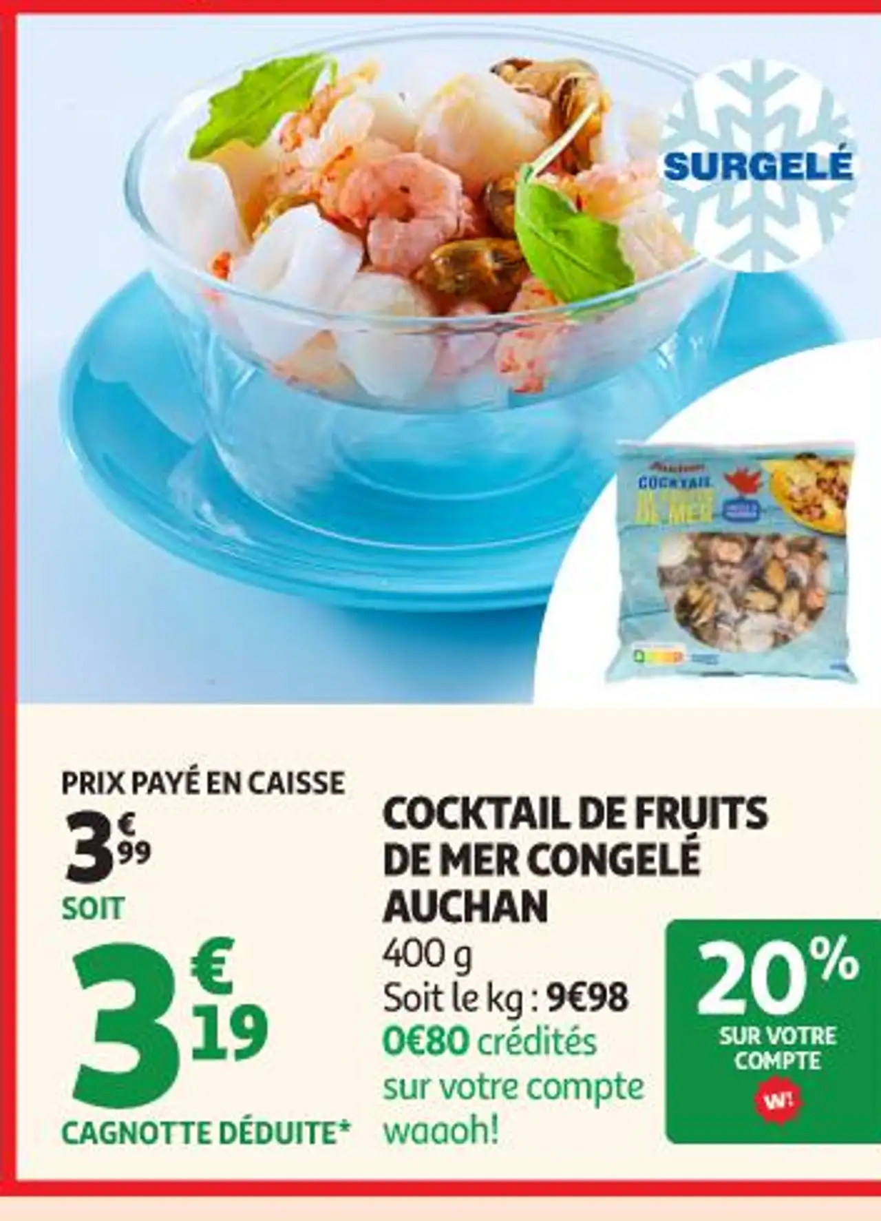 COCKTAIL DE FRUITS DE MER CONGELÉ AUCHAN