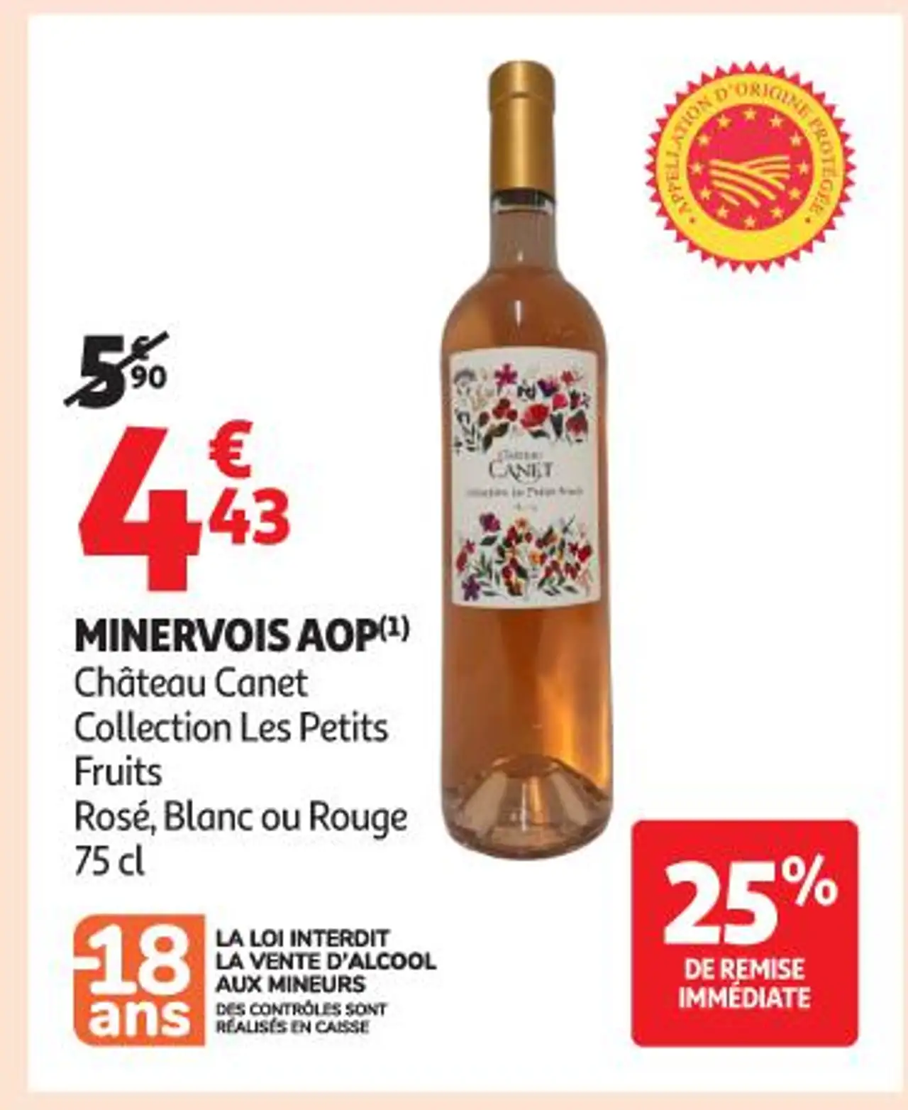 MINERVOIS AOP(1) Château Canet Collection Les Petits Fruits Rosé, Blanc ou Rouge 75 cl