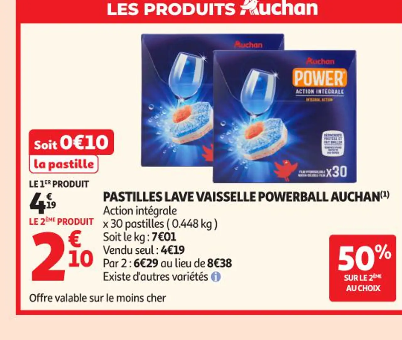PASTILLES LAVE VAISSELLE POWERBALL AUCHAN