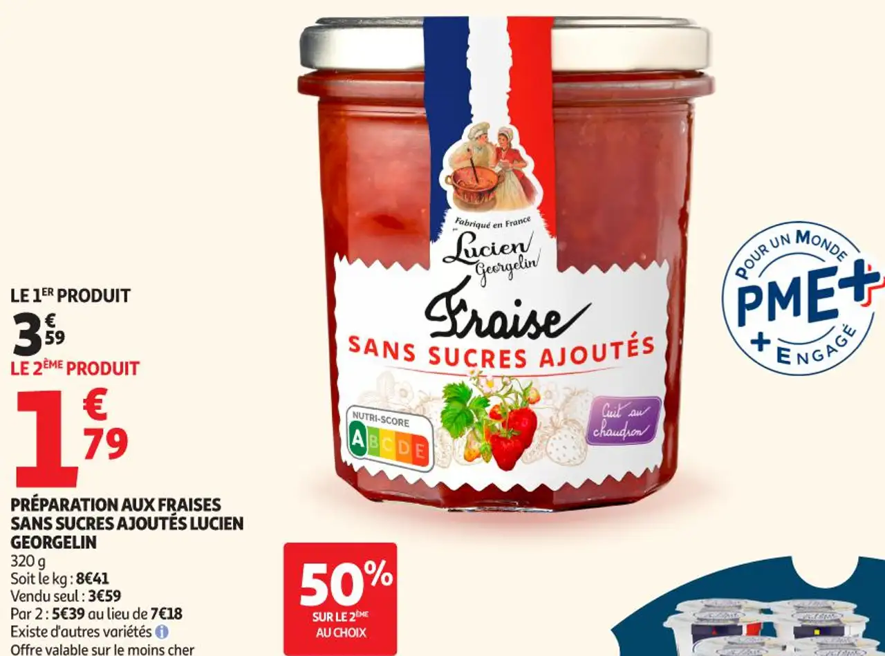 PRÉPARATION AUX FRAISES SANS SUCRES AJOUTÉS LUCIEN GEORGELIN