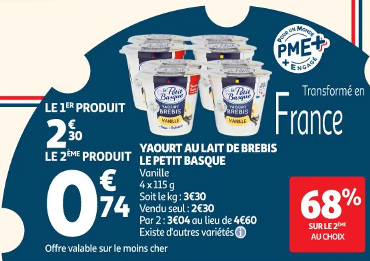 YAOURT AU LAIT DE BREBIS LE PETIT BASQUE Vanille