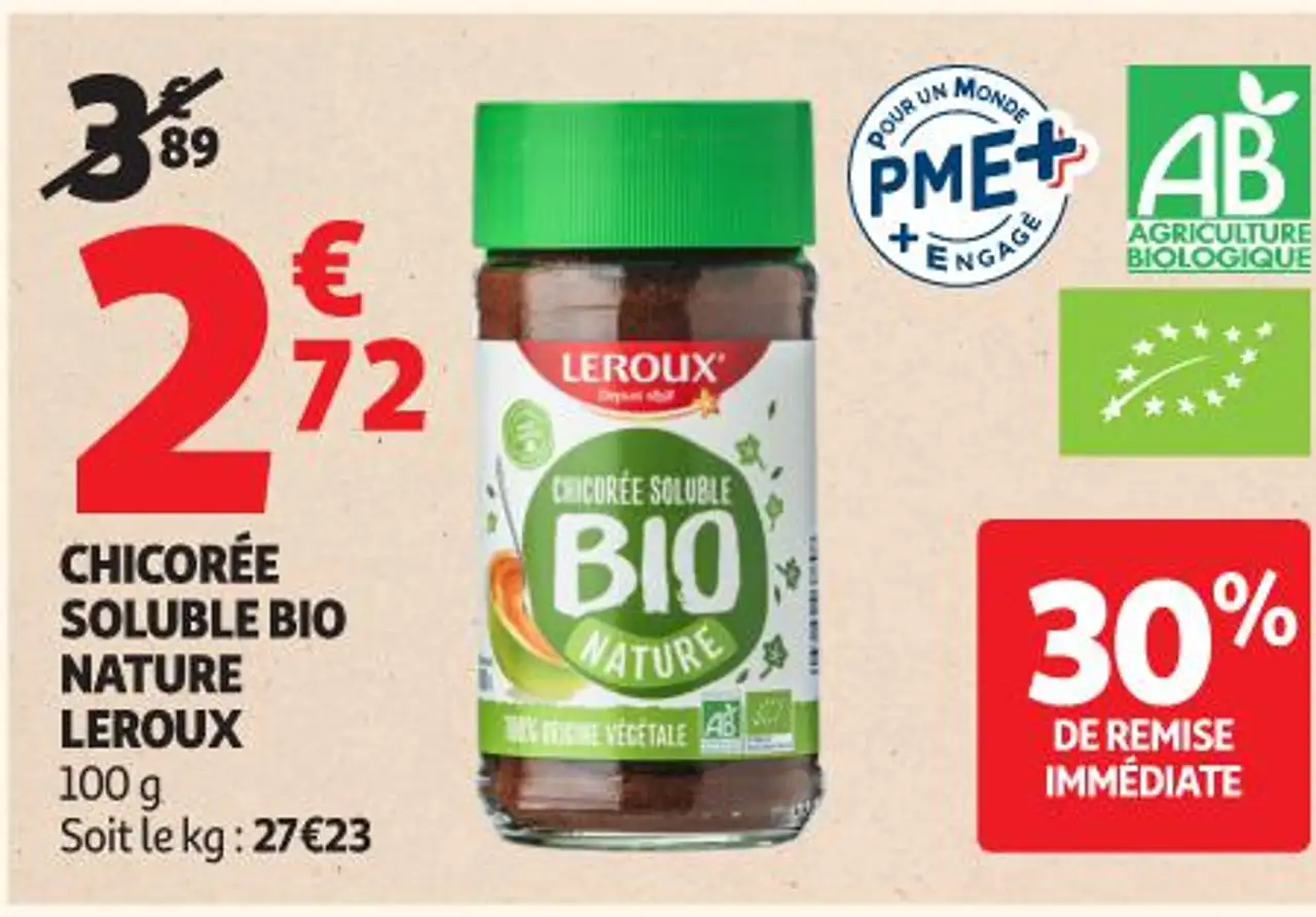 CHICORÉE SOLUBLE BIO NATURE LEROUX