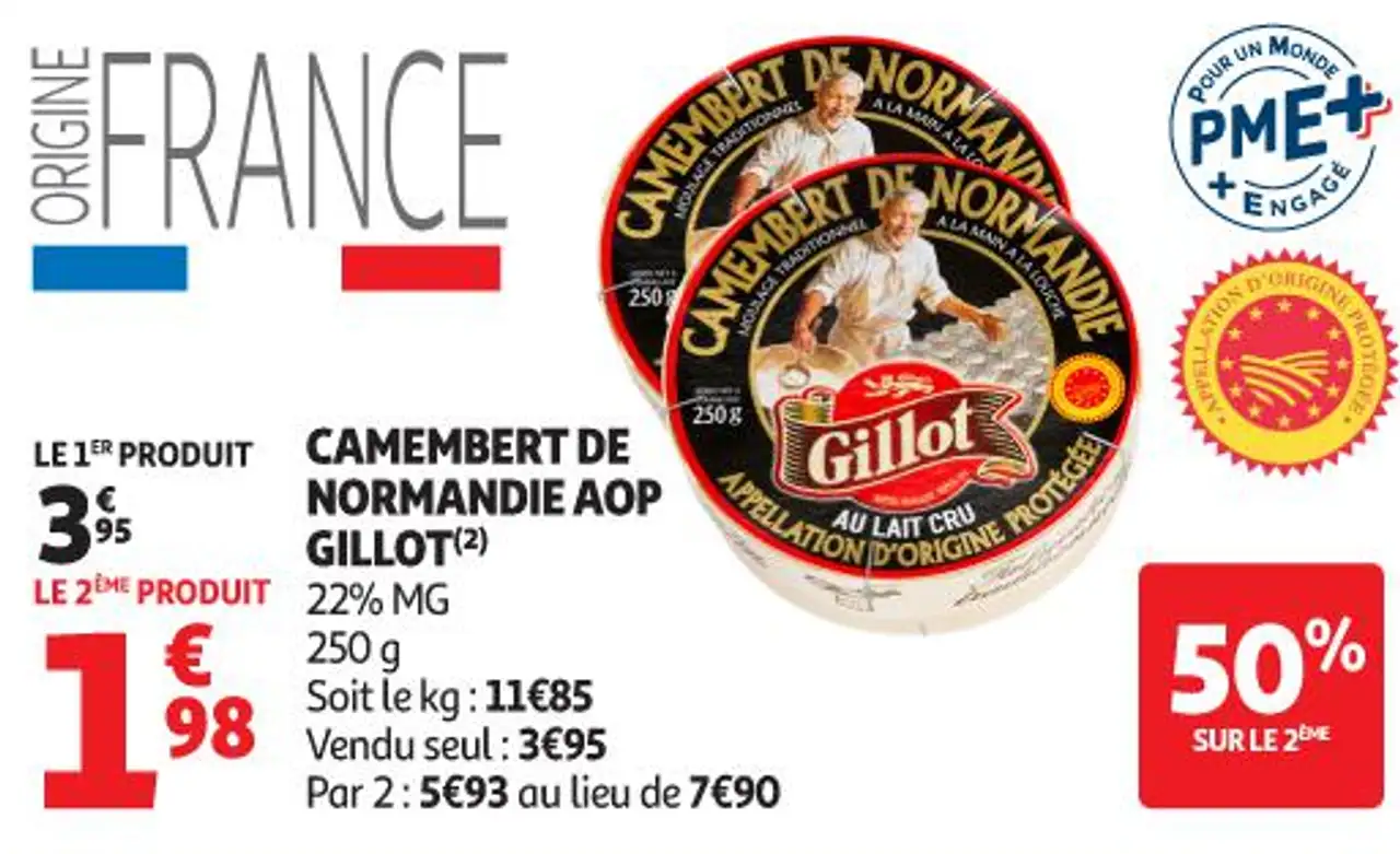Camembert de normandie aop gillot