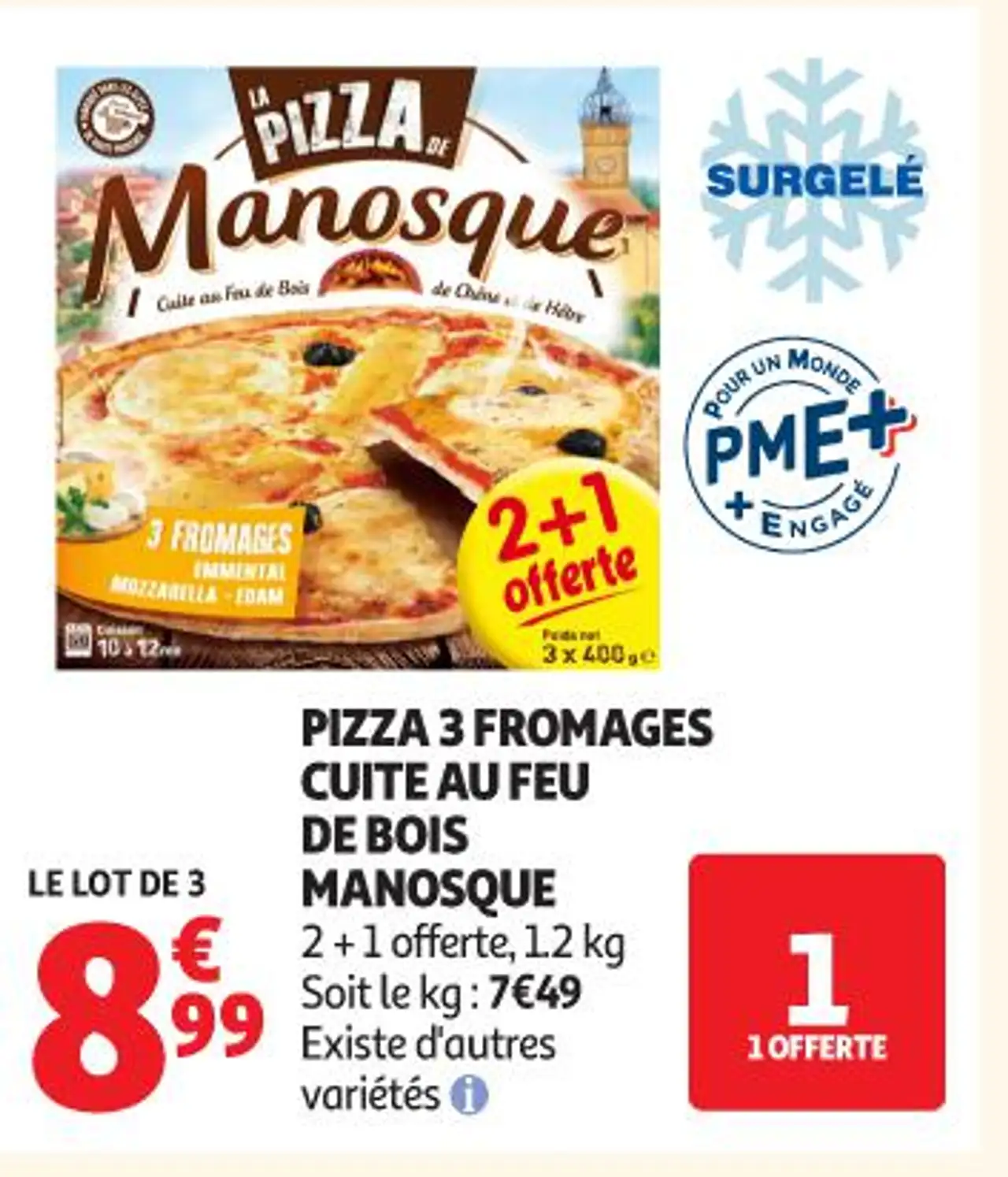 PIZZA 3 FROMAGES CUITE AU FEU DE BOIS MANOSQUE