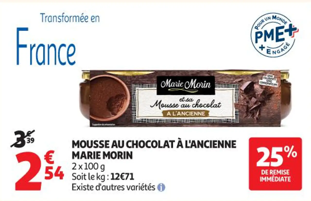 MOUSSE AU CHOCOLAT À L'ANCIENNE MARIE MORIN