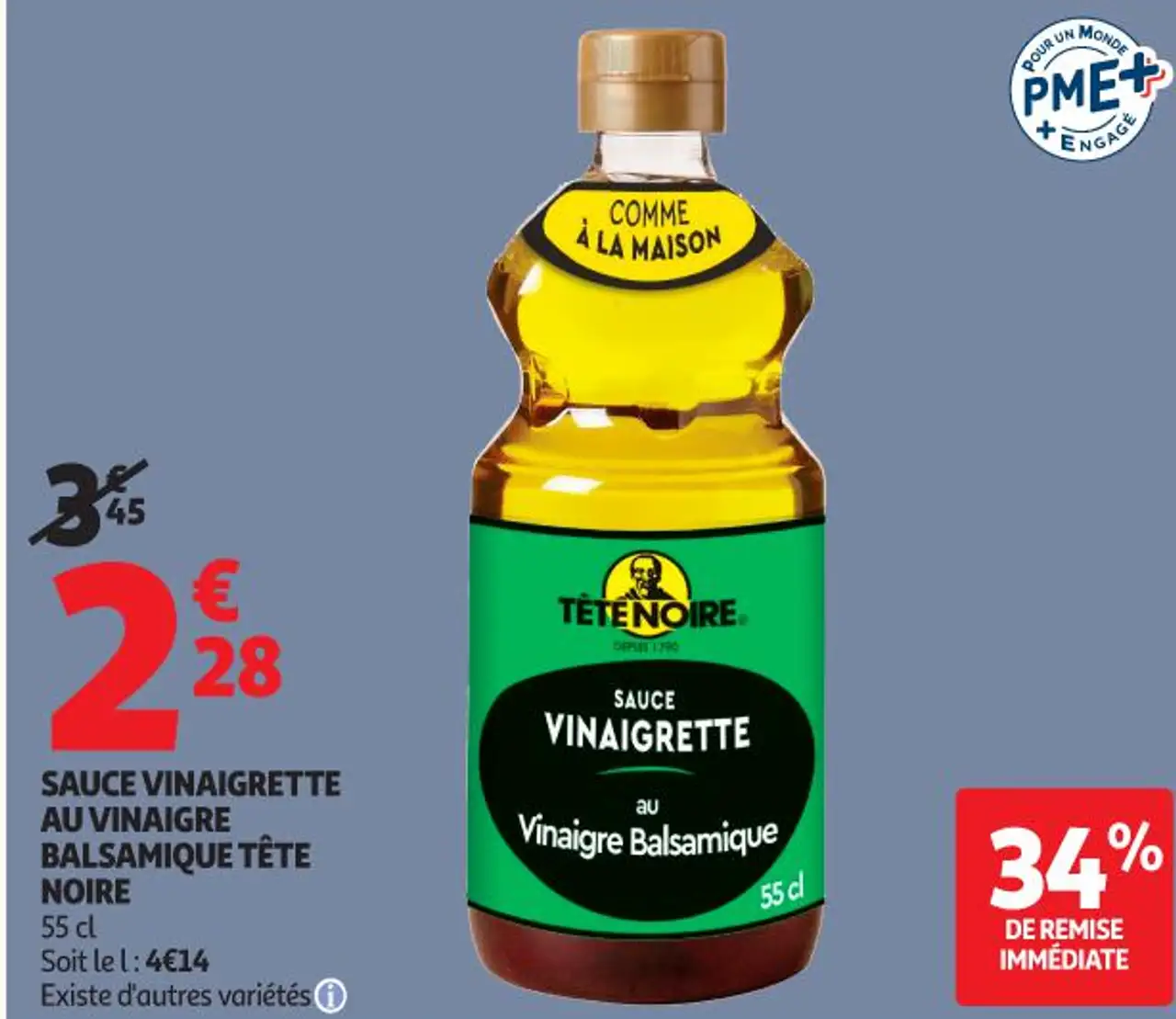 SAUCE VINAIGRETTE AU VINAIGRE BALSAMIQUE TÊTE NOIRE
