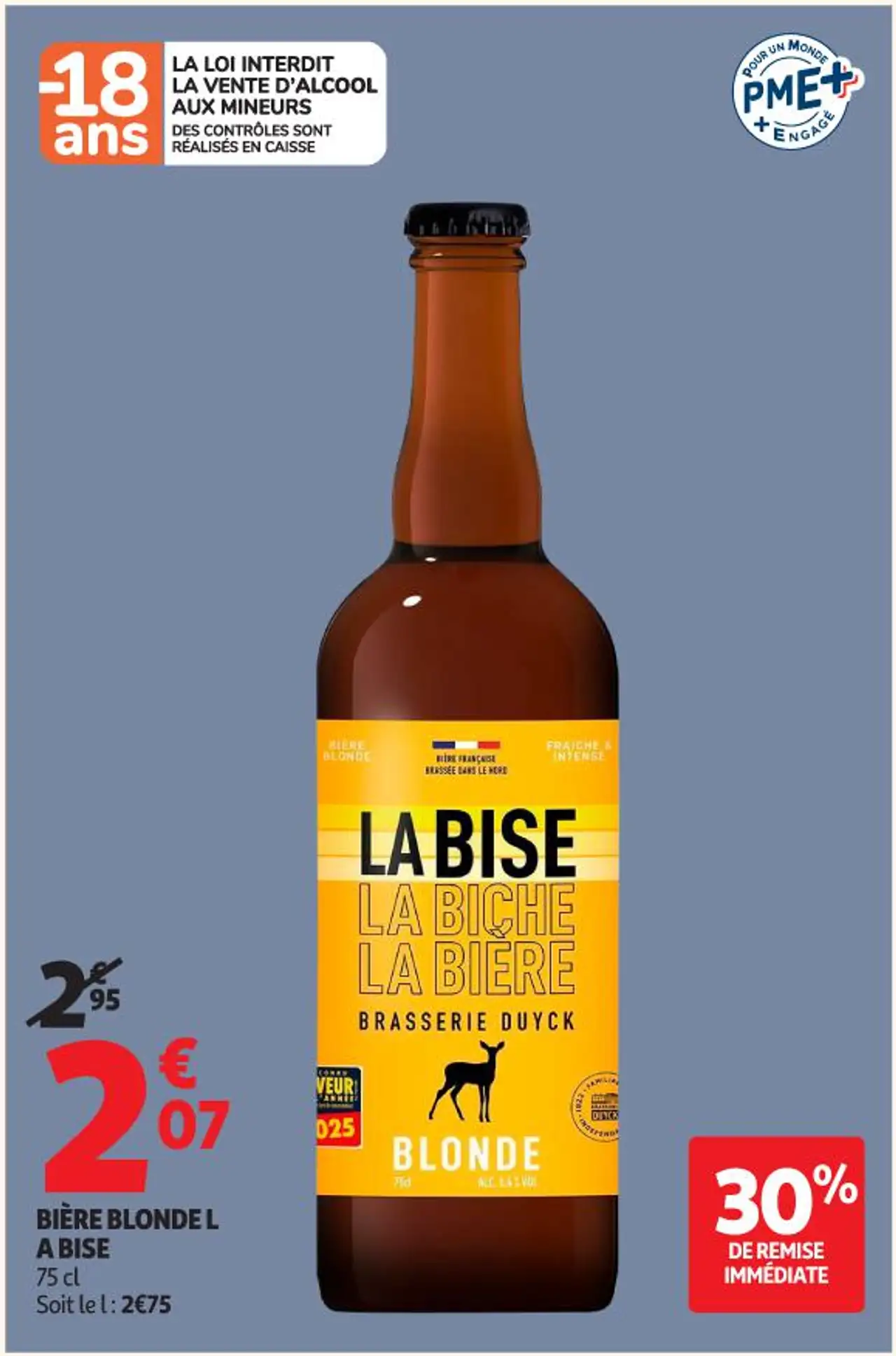BIÈRE BLONDE L A BISE 75 cl