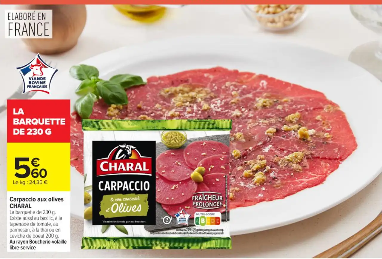 Carpaccio aux olives CHARAL