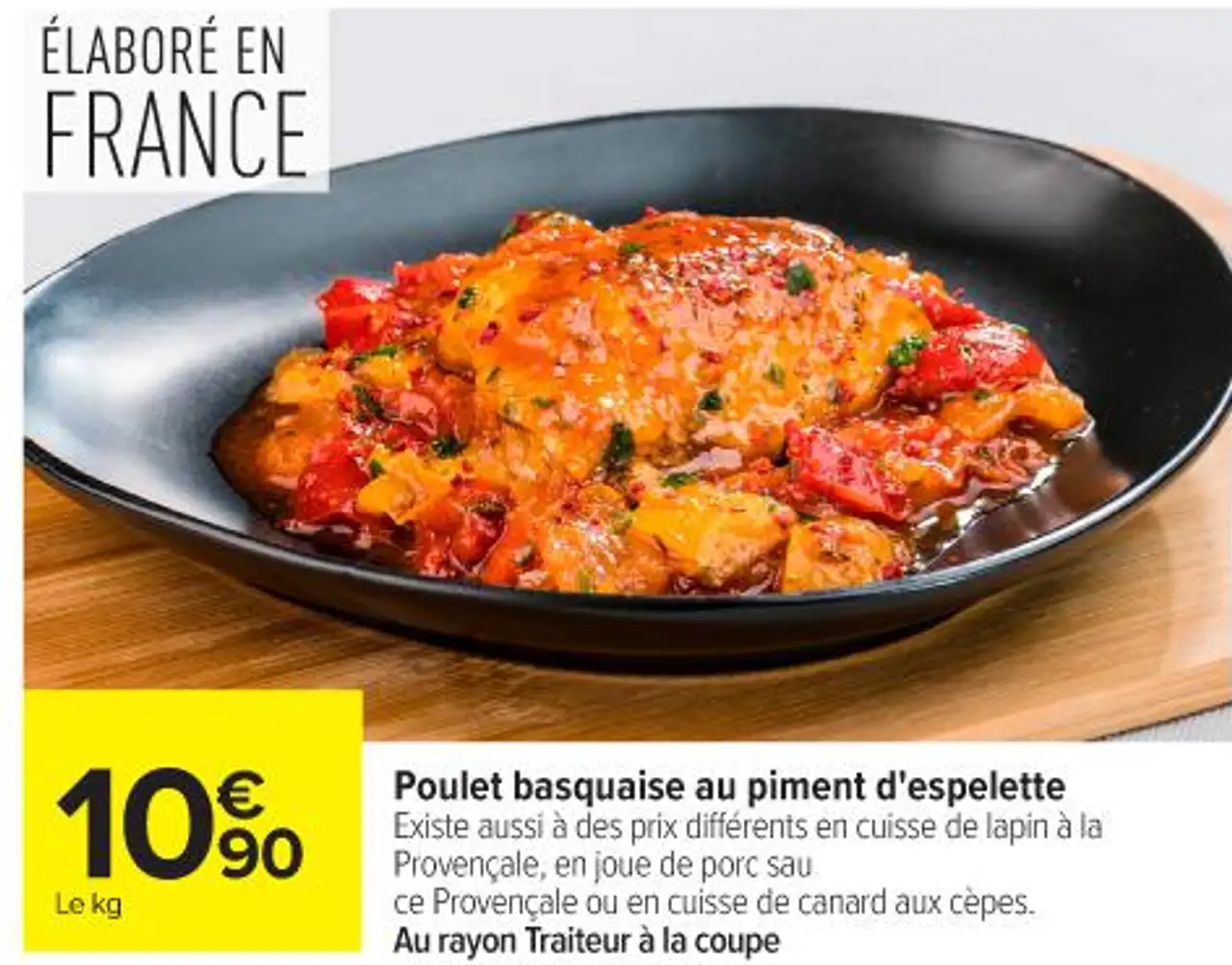 Poulet basquaise au piment d'espelette
