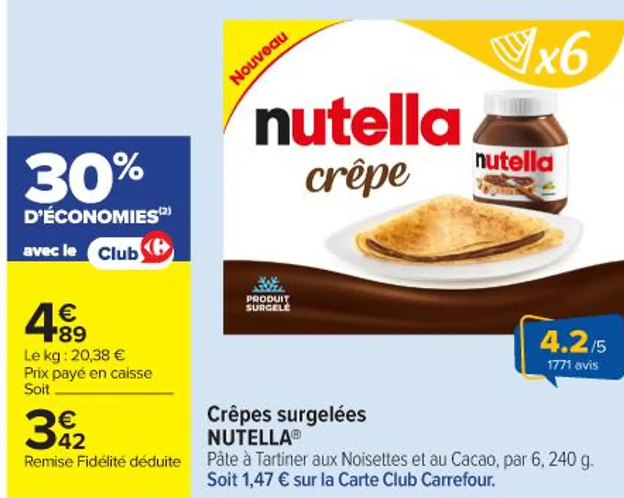Crêpes surgelées NUTELLA