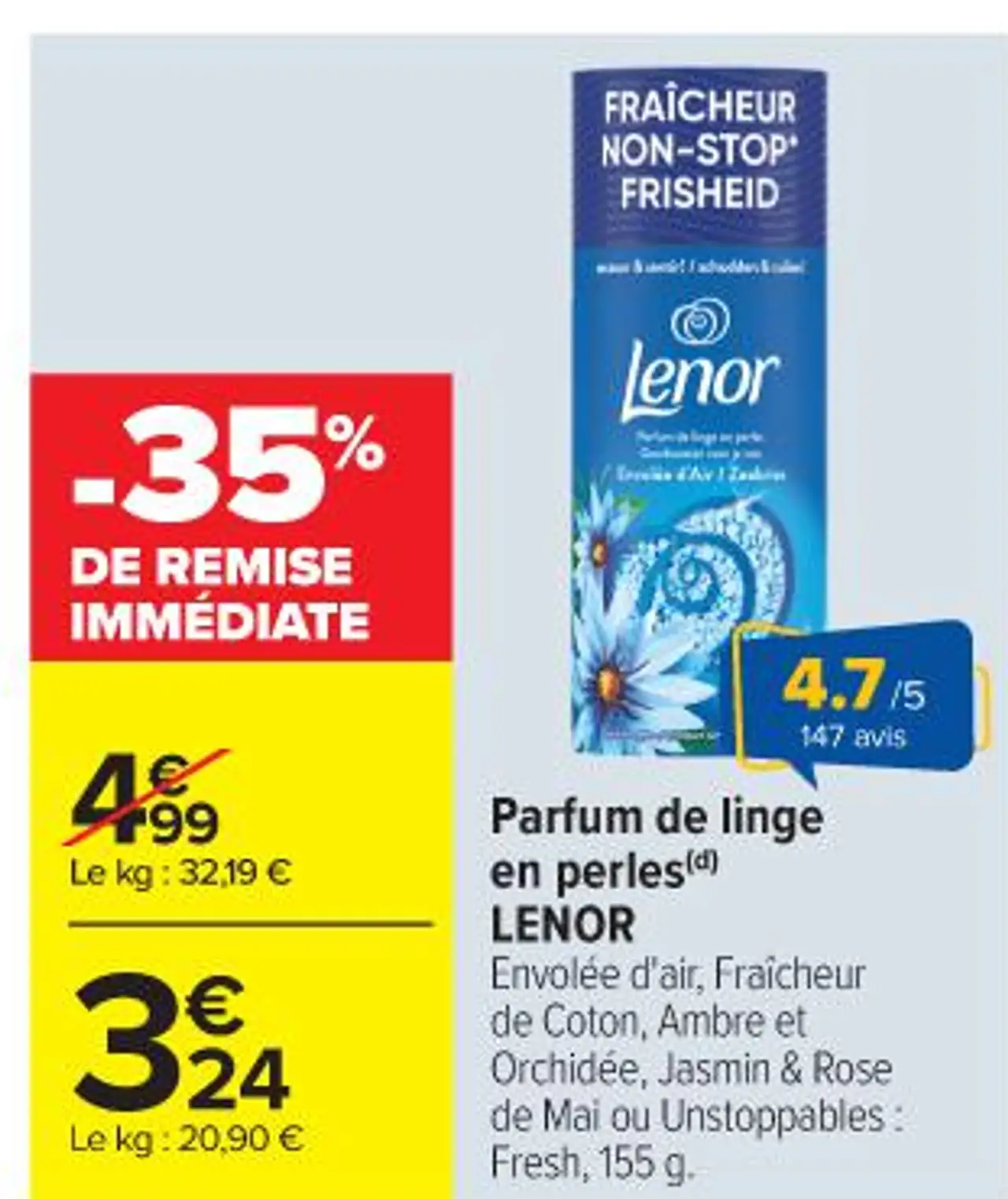 Parfum de linge en perles LENOR