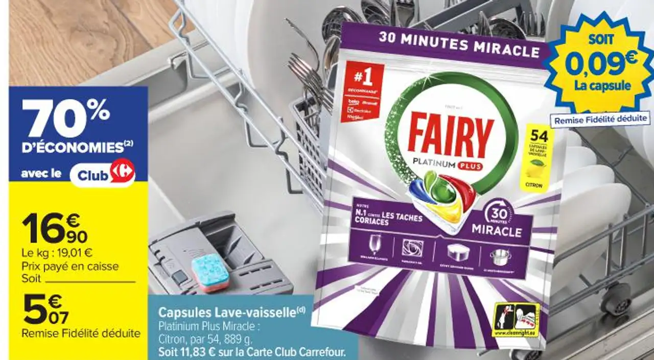 Capsules Lave-vaisselle(d) Platinium Plus Miracle FAIRY