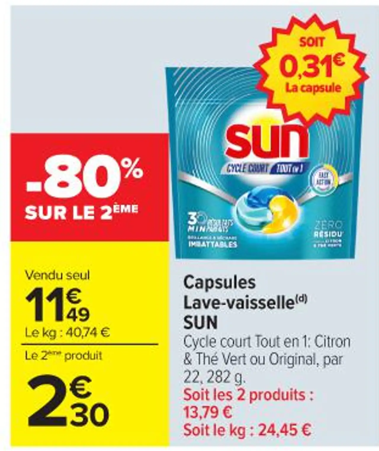 Capsules Lave-vaisselle(d) SUN