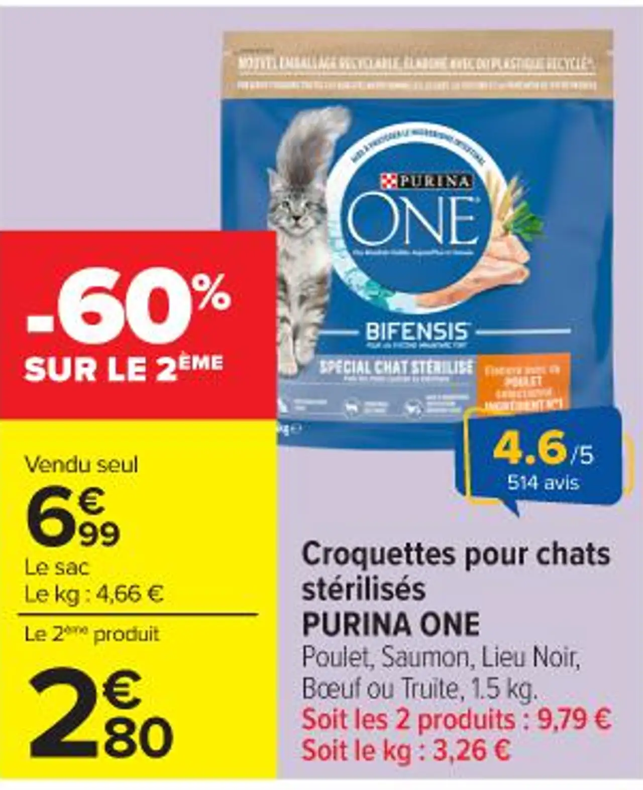 Croquettes pour chats stérilisés PURINA ONE