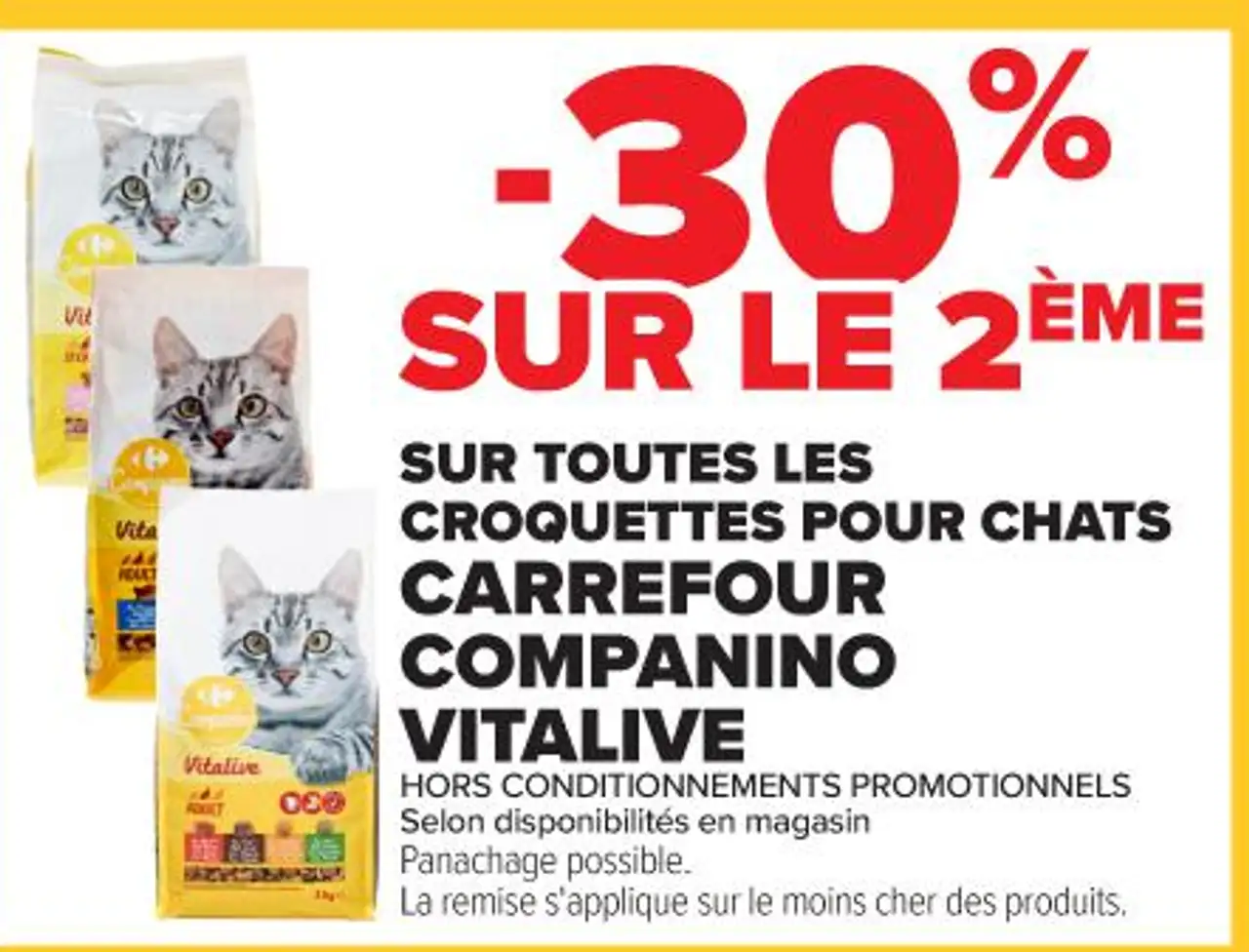 CROQUETTES POUR CHATS CARREFOUR COMPANINO VITALIVE