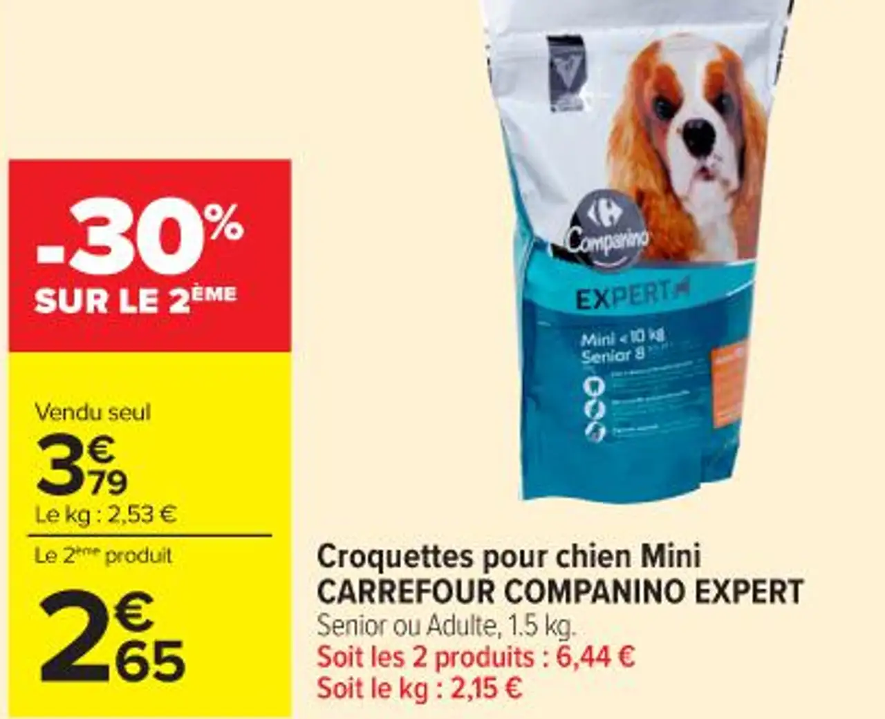 Croquettes pour chien Mini CARREFOUR COMPANINO EXPERT