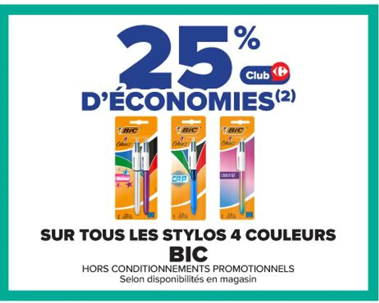 SUR TOUS LES STYLOS 4 COULEURS
