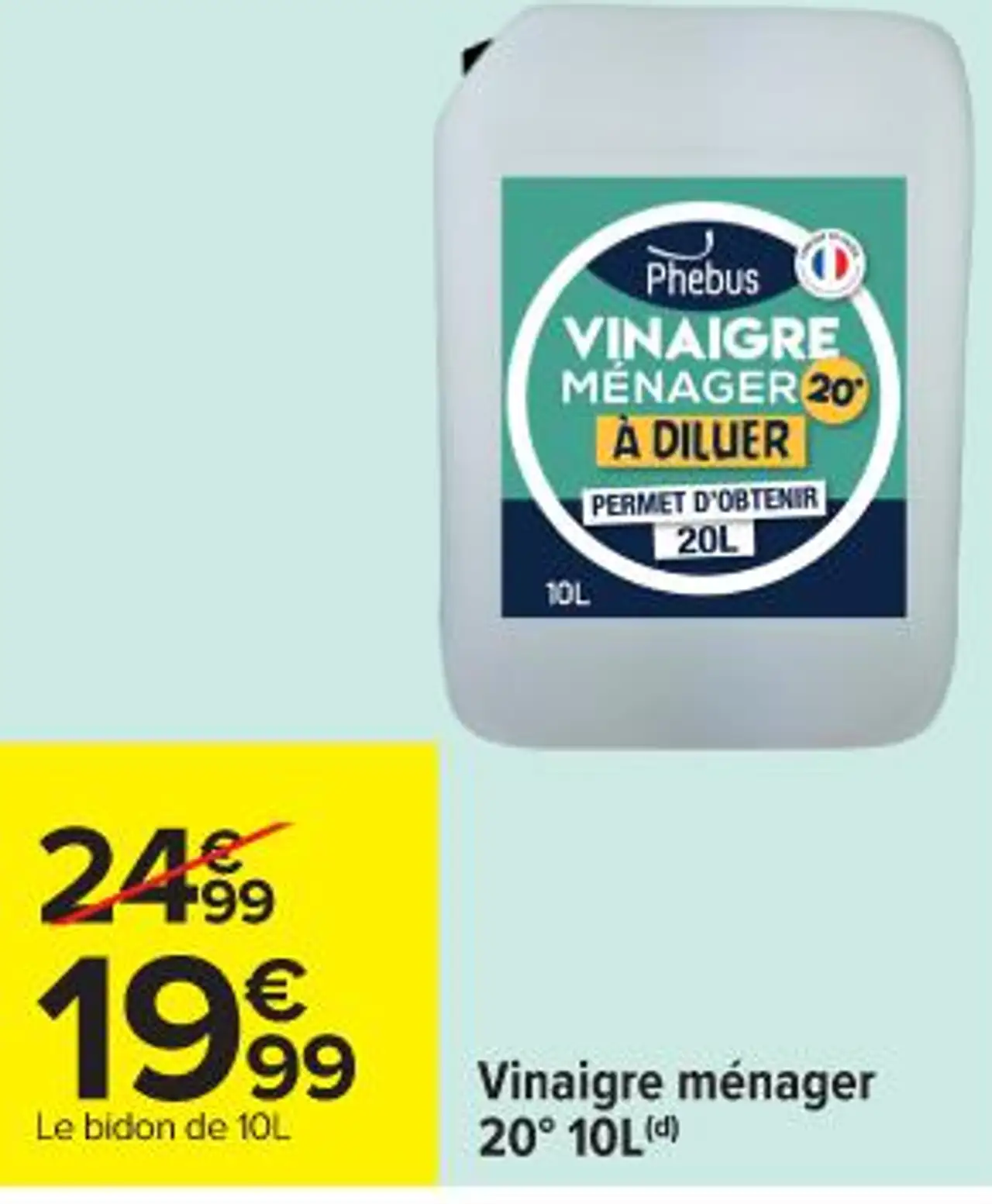 Vinaigre ménager 20° 10L(d)