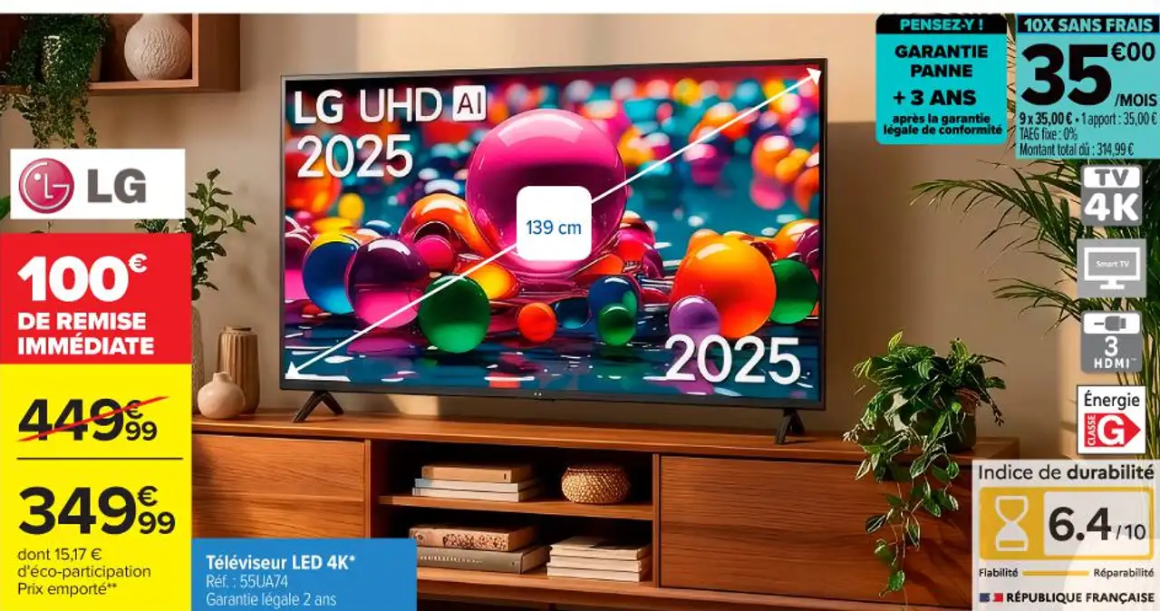 Téléviseur LED 4K* LG UHD AI 2025