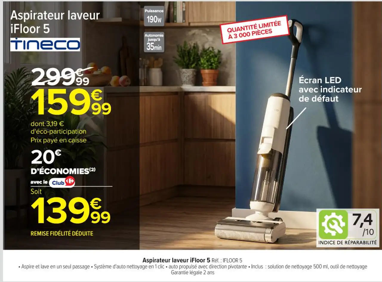 Aspirateur laveur iFloor 5 Tineco
