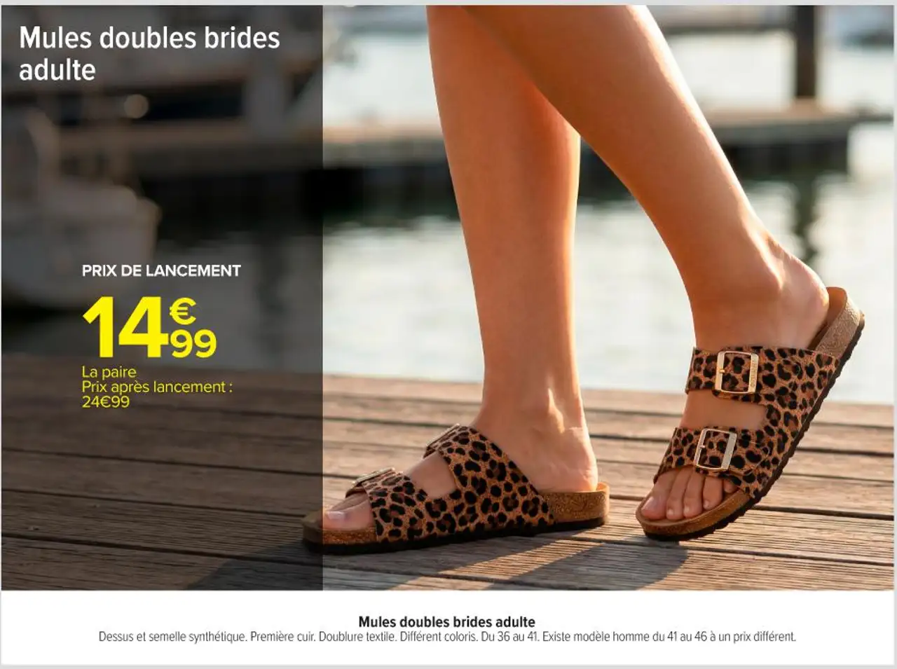 Mules doubles brides adulte