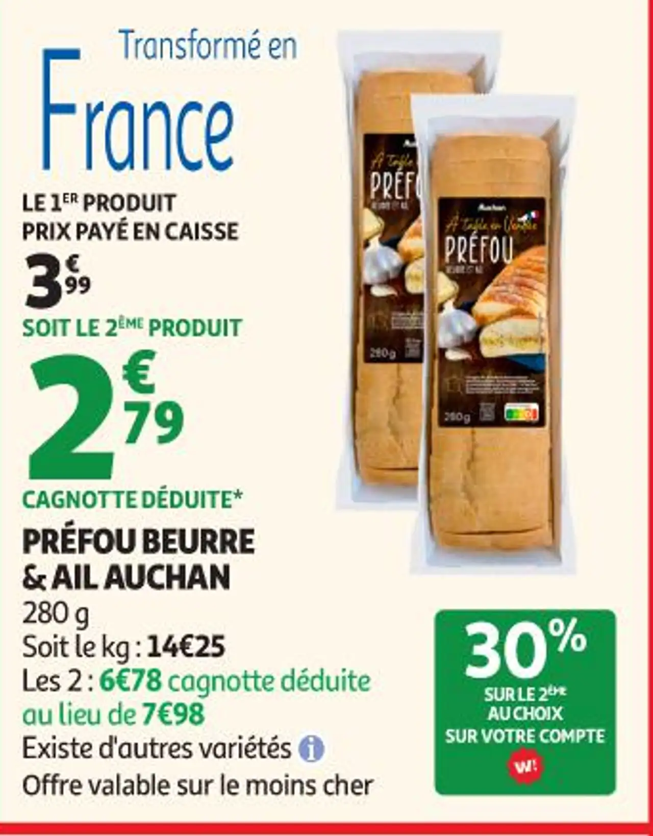 PRÉFOU BEURRE & AIL AUCHAN