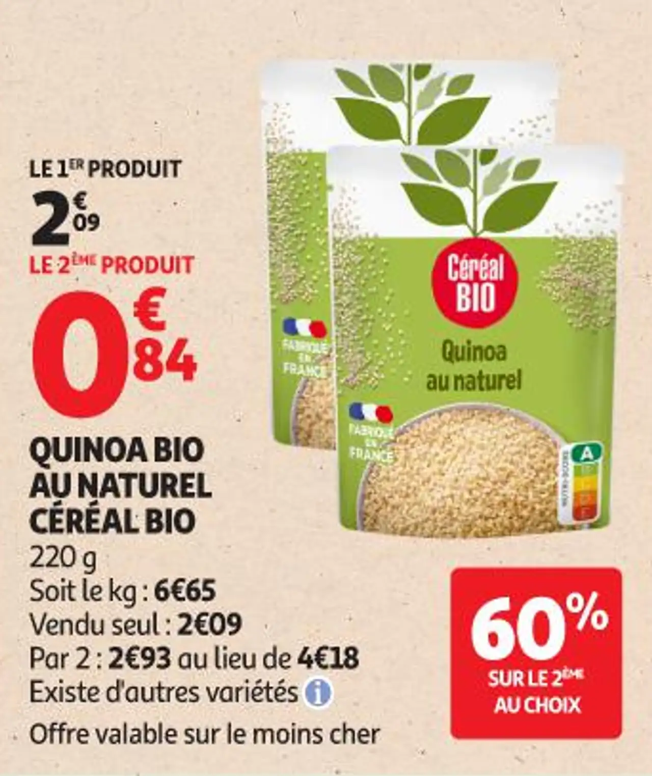 QUINOA BIO AU NATUREL CÉRÉAL BIO