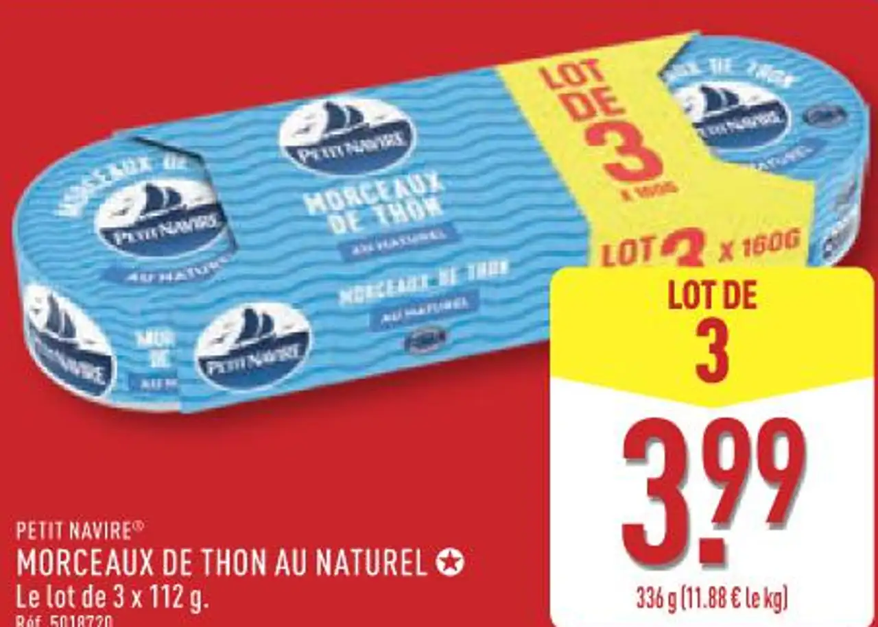 PETIT NAVIRE MORCEAUX DE THON AU NATUREL