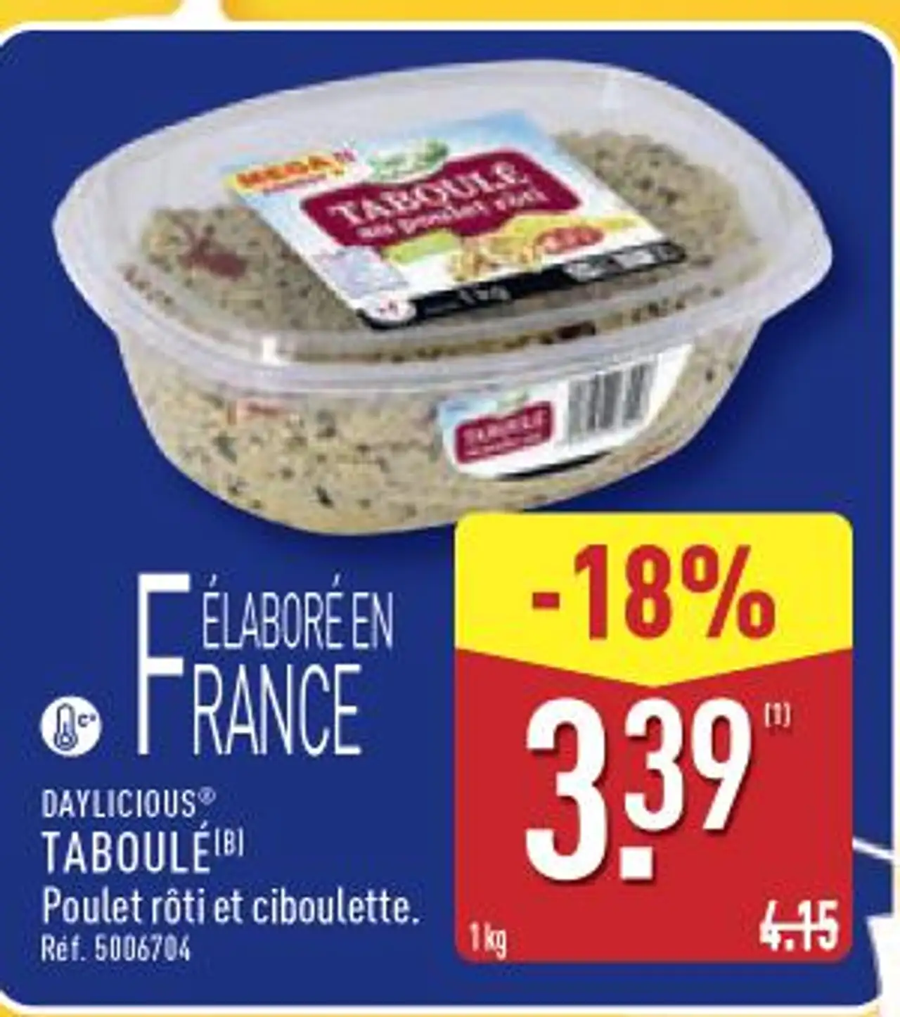 DAYLICIOUS® TABOULÉ (B) Poulet rôti et ciboulette.