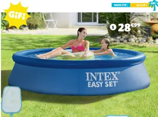 product - PISCINE AUTOPORTANTE EASY SET 0244X61 CM, PVC ET PET, 1900 L, 1,9 M3 LINER TRIPLE ÉPAISSEUR. VALVE DE VIDANGE PERMETTANT LE RACCORD AU TUYAU D'ARROSAGE. ÉPURATEUR À CARTOUCHE NON INCLUS : COMPATIBLE AVEC POMPE 1 M/H ET CARTOUCHE DE FILTRATION TYPE... - GiFi