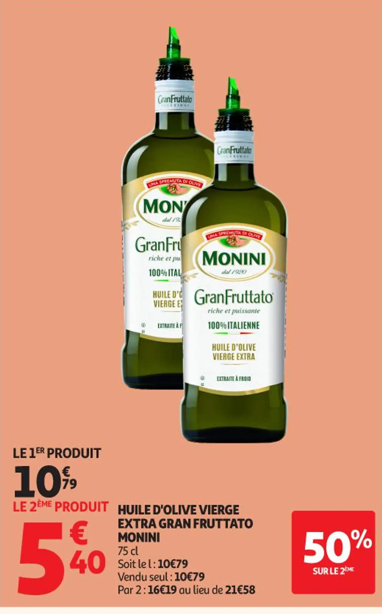 HUILE D'OLIVE VIERGE EXTRA GRAN FRUTTATO MONINI