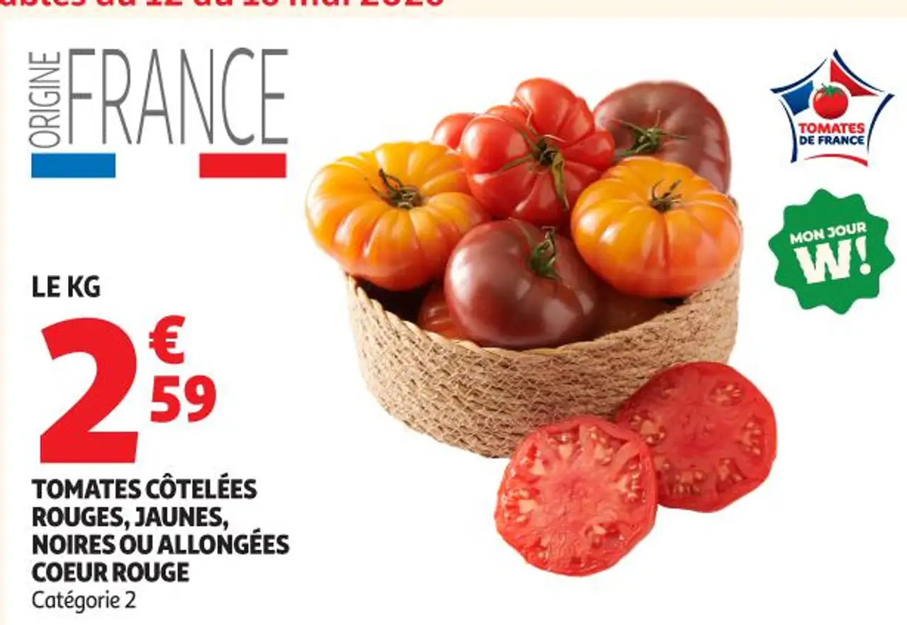 TOMATES CÔTELÉES ROUGES, JAUNES, NOIRES OU ALLONGÉES COEUR ROUGE