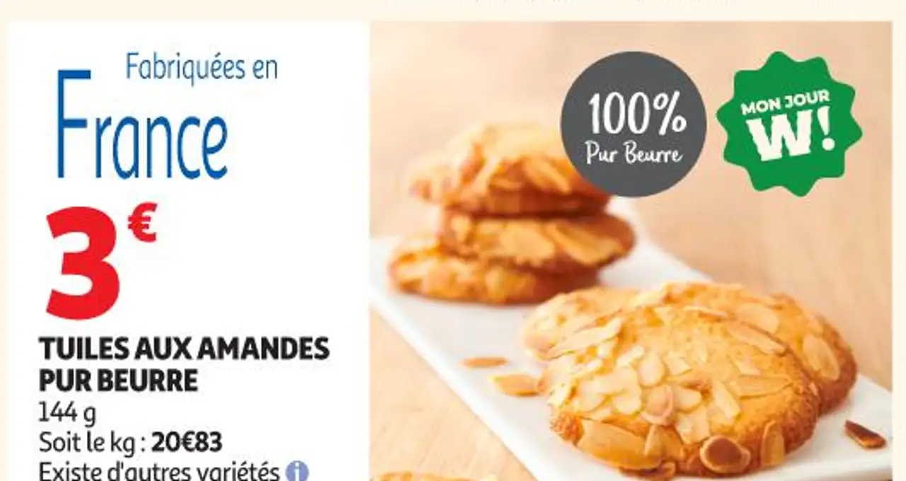 TUILES AUX AMANDES PUR BEURRE