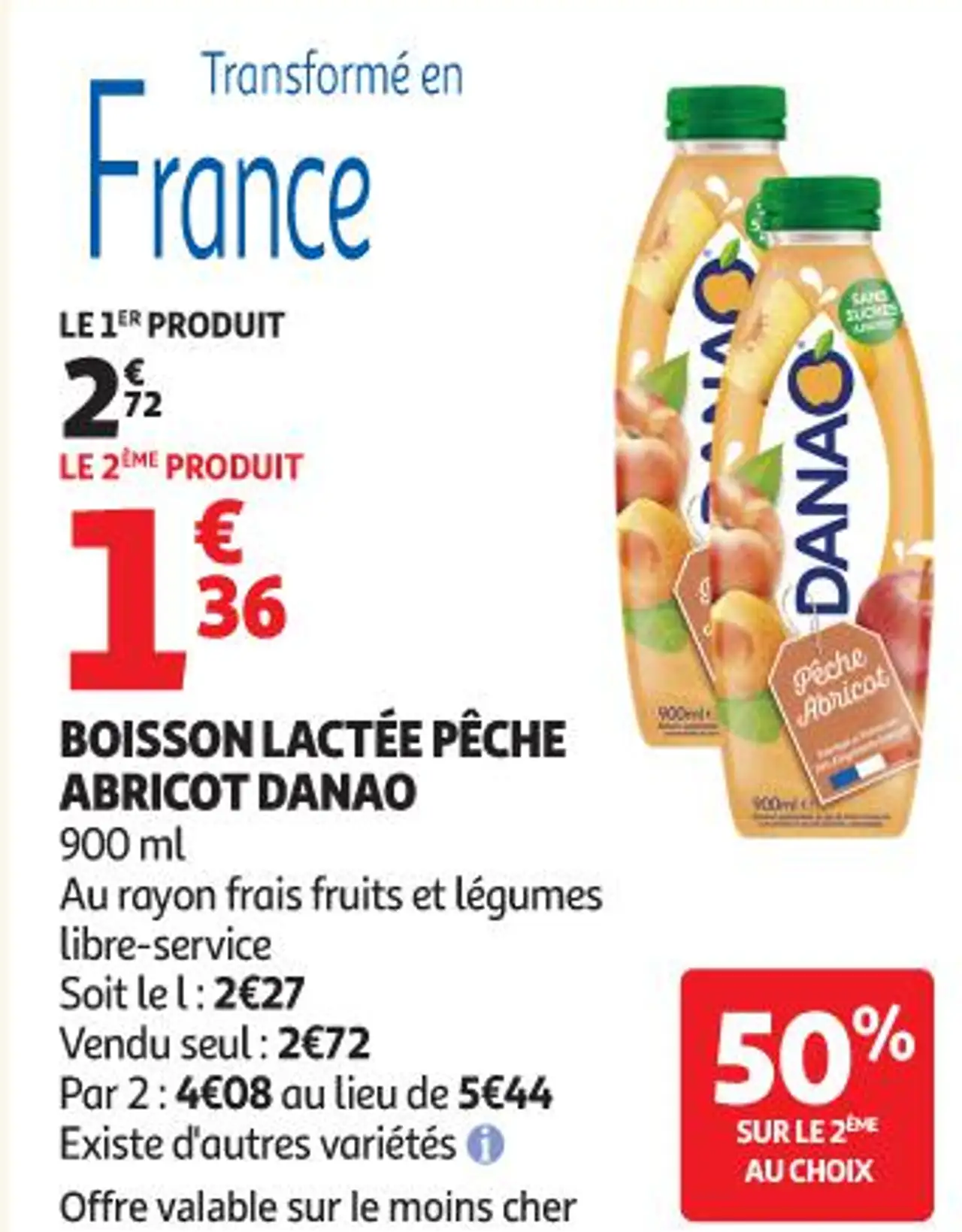 BOISSON LACTÉE PÊCHE ABRICOT DANAO