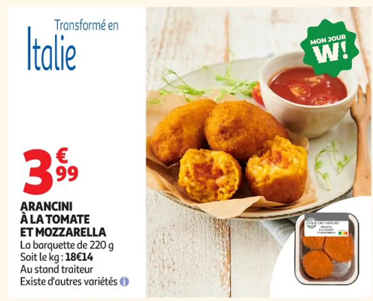 ARANCINI À LA TOMATE ET MOZZARELLA