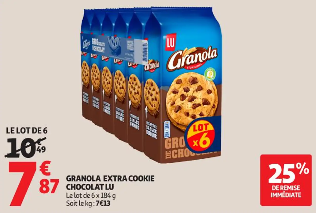 GRANOLA EXTRA COOKIE CHOCOLAT LU