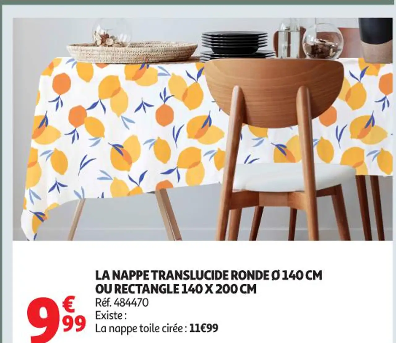 LA NAPPE TRANSLUCIDE RONDE Ø 140 CM OU RECTANGLE 140 X 200 CM