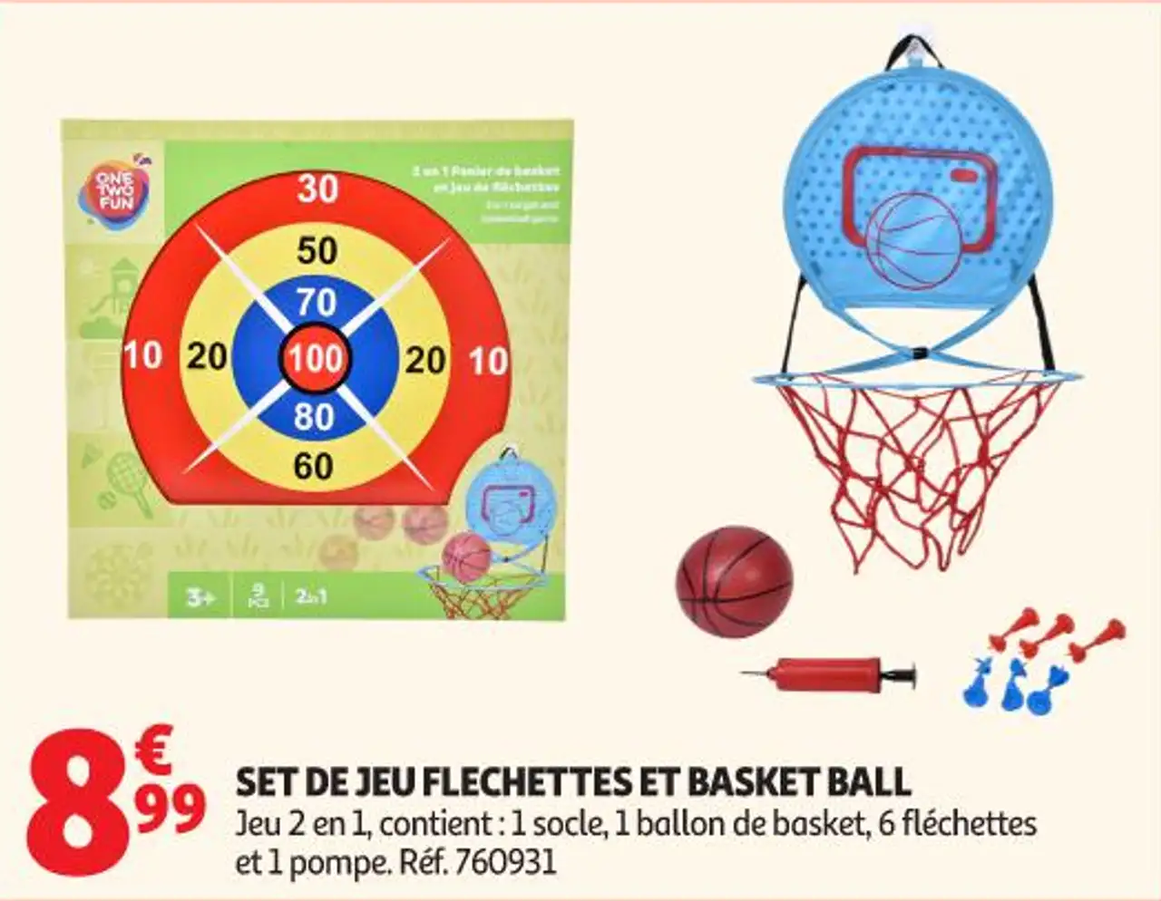SET DE JEU FLECHETTES ET BASKET BALL